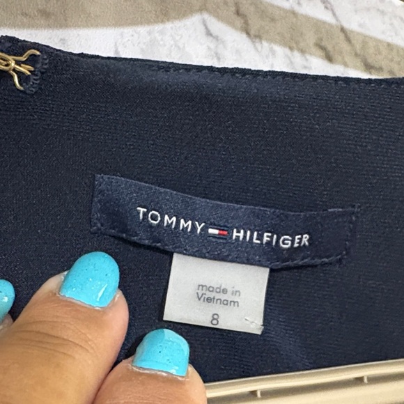 Tommy Hilfiger Black midi dress with Cream Accents, BNWT, size 8 - Picture 2 of 10